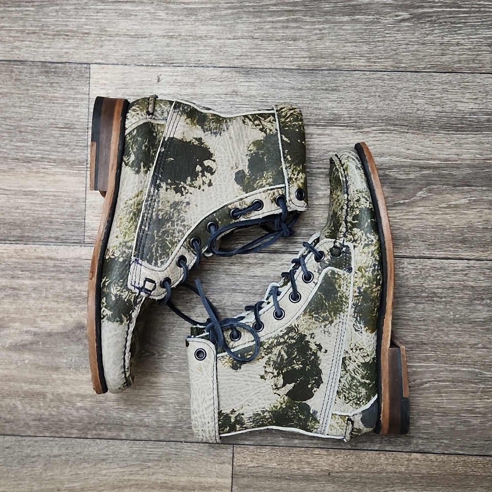 Sebago Kowloon Boots Sz Women's 5 M Camo Leather Combat Boots - Picture 6 of 10